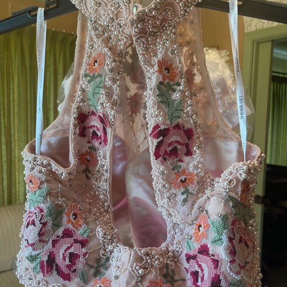 In almost brand new condition blush and Australian Crystal pearl dress. - Picture 7 of 10